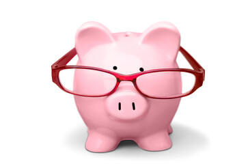 Piggy Bank with Eyeglasses