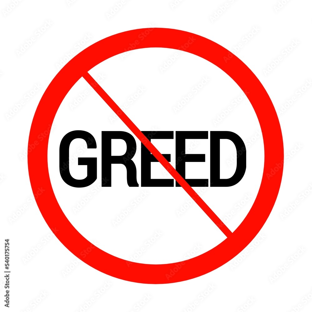 Canvas Prints no greed icon, forbidden sign