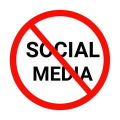 Ban social media sign icon 