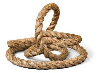 ship rope and knot isolated on white background