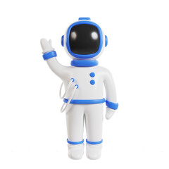 3D Astronaut waving their hand