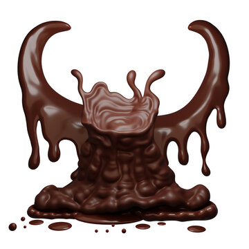 Melted chocolate in halloween concept, 3D Rendering, 3D illustration