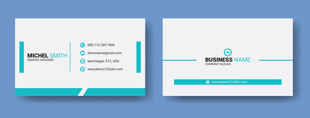 Fototapeta na wymiar Simple clean modern abstract business card template design. Editable visiting card