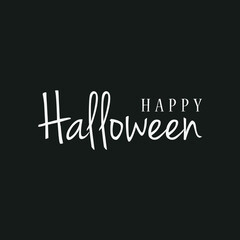 Happy halloween party title logo template
