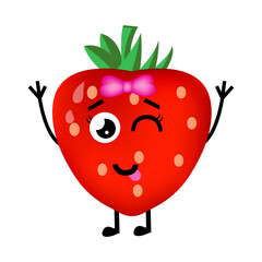 Vector Illustration Strawberry Character