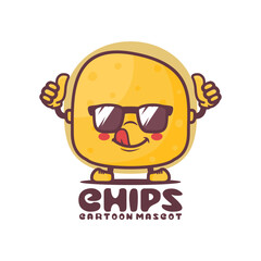 chips cartoon mascot. food vector illustration
