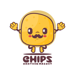 chips cartoon mascot. food vector illustration