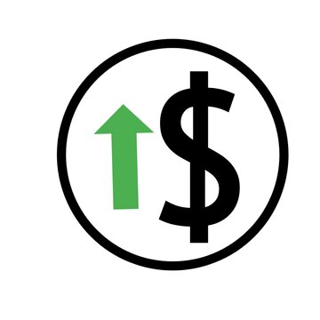 Dollar arrow up icon 