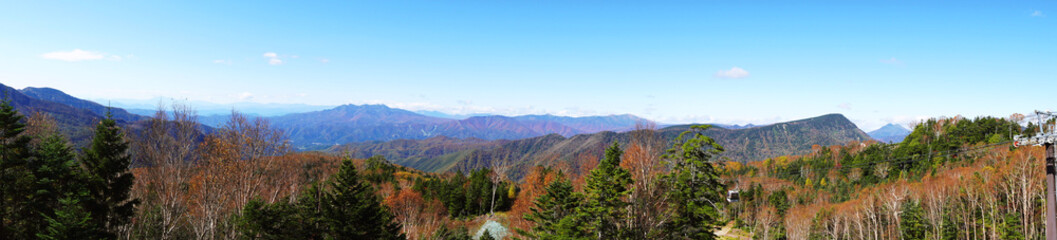 日光白根ロープウェイ山頂駅付近からのパノラマ／【丸沼高原・日光国立公園】日本群馬県利根郡