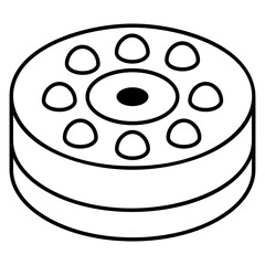 A premium line isometric icon of cheese slice  