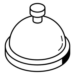 Obraz premium Cloche outline isometric icon is handy and scalable 