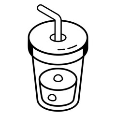 A well-crafted outline isometric icon of juice 