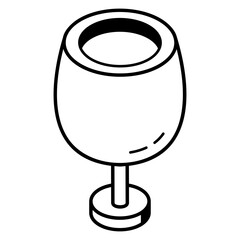 A well-crafted outline isometric icon of juice 