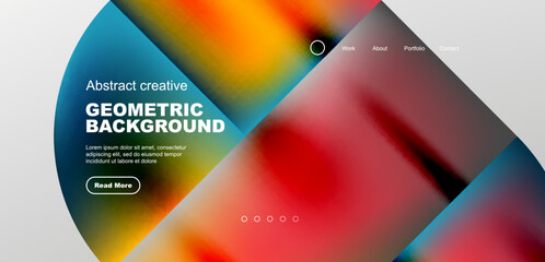 Bright fluid gradient circles abstract background. Business or technology design for wallpaper, banner, background, landing page, wall art, invitation, prints