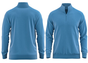  Sweater half zipper pullover knitted high neck  Long sleeve for man ( 3d rendered) Blue ©  FIROZA STUDIO