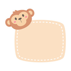 Fototapeta premium cute wild animal cartoon text frame for decorating schedule notebook