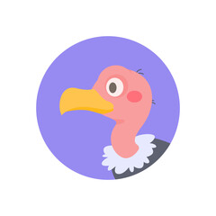 Cartoon bird. Poultry icon in the zoo. for kids decoration