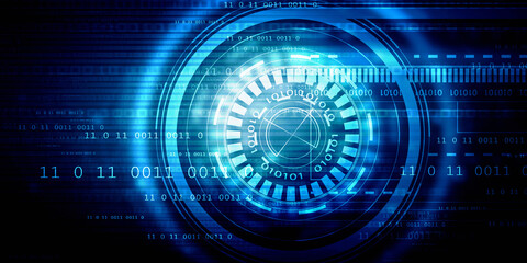 2d illustration Abstract futuristic electronic circuit technology background