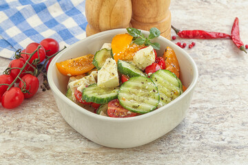 Greek salad with feta cheese