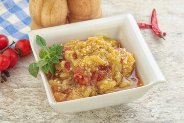 Caucasian Mangal salad with baked vegetables