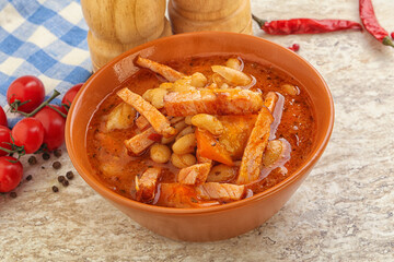 Roasted pork with white beans