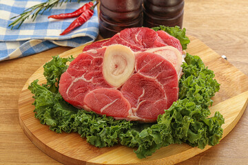 Raw ossobuco beef meat for cooking