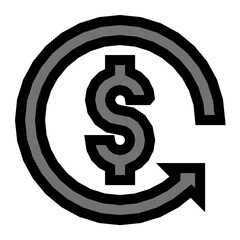 Dollar Synchronization Vector Icon