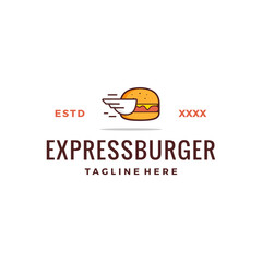 Burger wings delivery logo design vector illustration