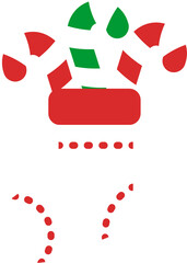 Cute cartoon Christmas sock, Christmas sock icon.
