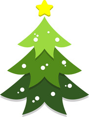 Fototapeta premium Pine tree cartoon, Christmas tree.