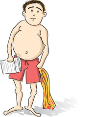 Beach Guy with Beer Belly