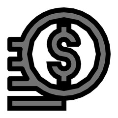 Dollar Coins Vector Icon