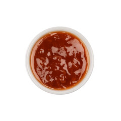 Jam. Isolated. Cake ingredients collection. In a bowl. Top view. Transparent background.