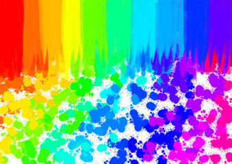 虹　lgbt　カラフル　水彩　クレヨン　色鉛筆　背景素材　明るい