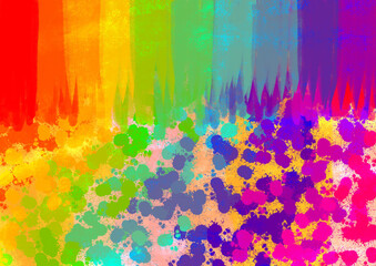レトロな虹色の背景素材　くすみカラー　カラフル　水彩　クレヨン　色鉛筆　LGBT　SDGs　明るい
