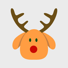 cute christmas elk design illustration isolated on background
