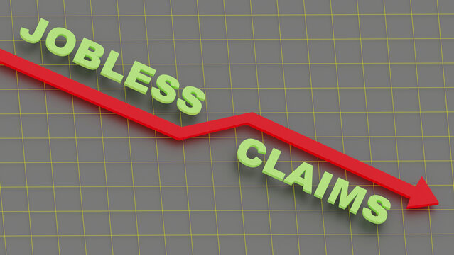 Jobless Claims Drops Symbol Background Banner 3d Illustration