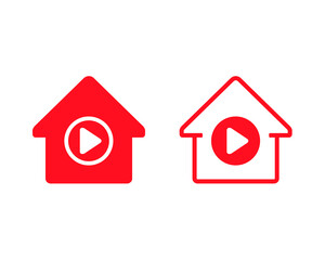 Home video play icon. Illustration vector