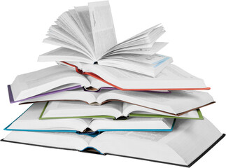 Open books isolated on white.