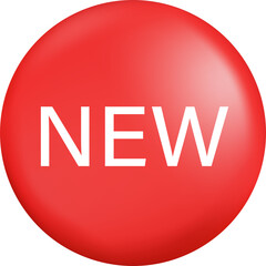 New notification 3d banner. Red botton digital marketing web.