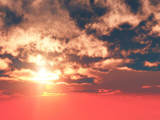3D sunset sky background