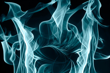 White flames on a black background