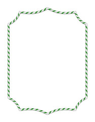 Candy realistic frame on transparent background. Christmas frame for card, banner. Vector illustration