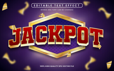 Editable text effect - luxury 3d style concept jackpot casino.