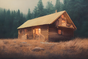 A cabin in the woods. 