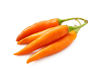 orange chili pepper isolated on a white background. orange chili pepper isolated. Orange Cayenne Pepper                            