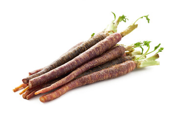 Carrot Baby Purple isolated on white background. Carrot Baby Purple isolated. black Carrot Baby...