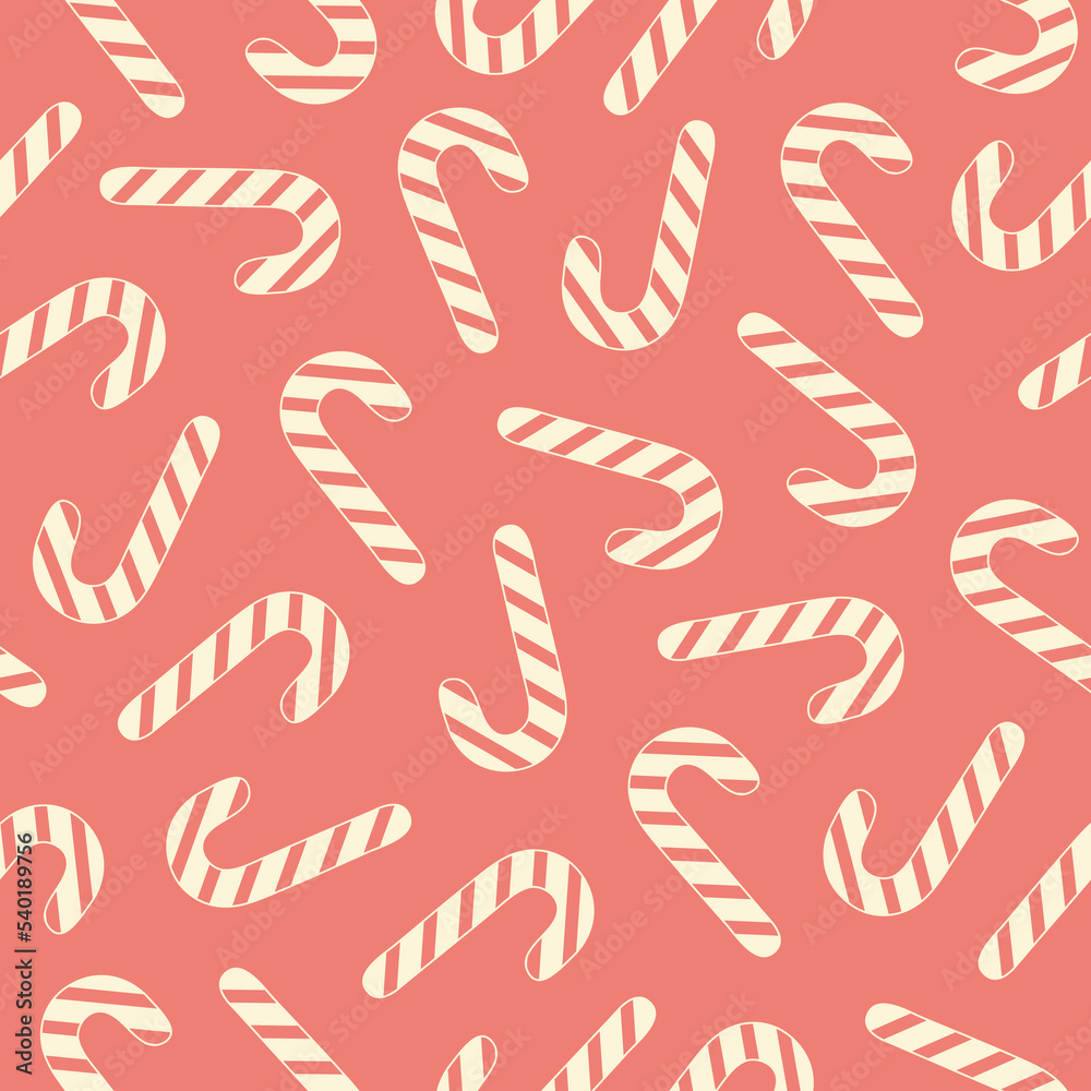 Poster retro minimal seamless pattern with christmas sweets on a red background. monochrome print. trendy v
