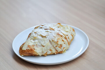 almond croissant or croissant , French croissant
