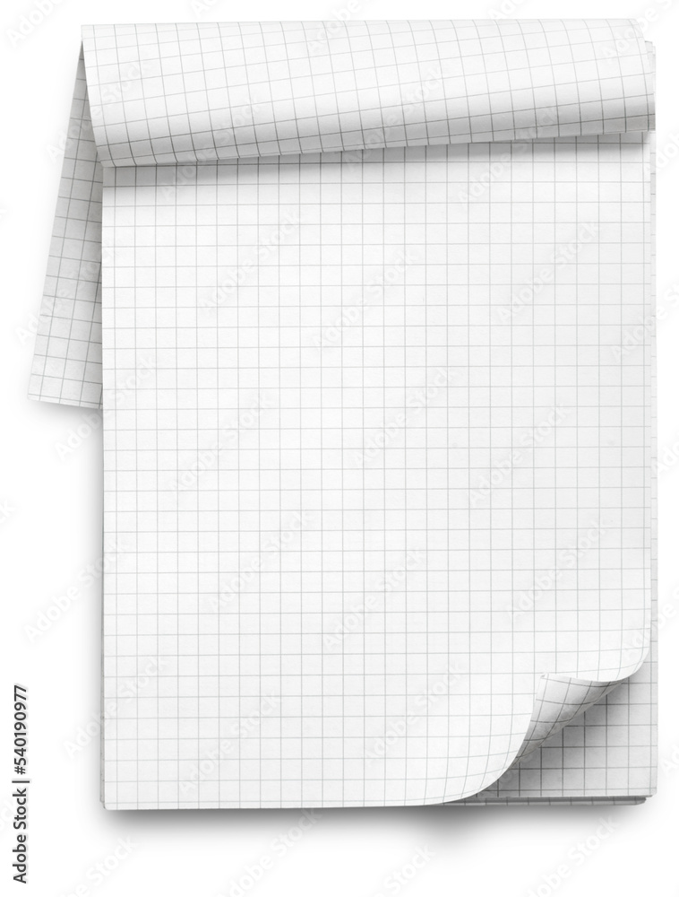 Poster Open blank notebook on a white background